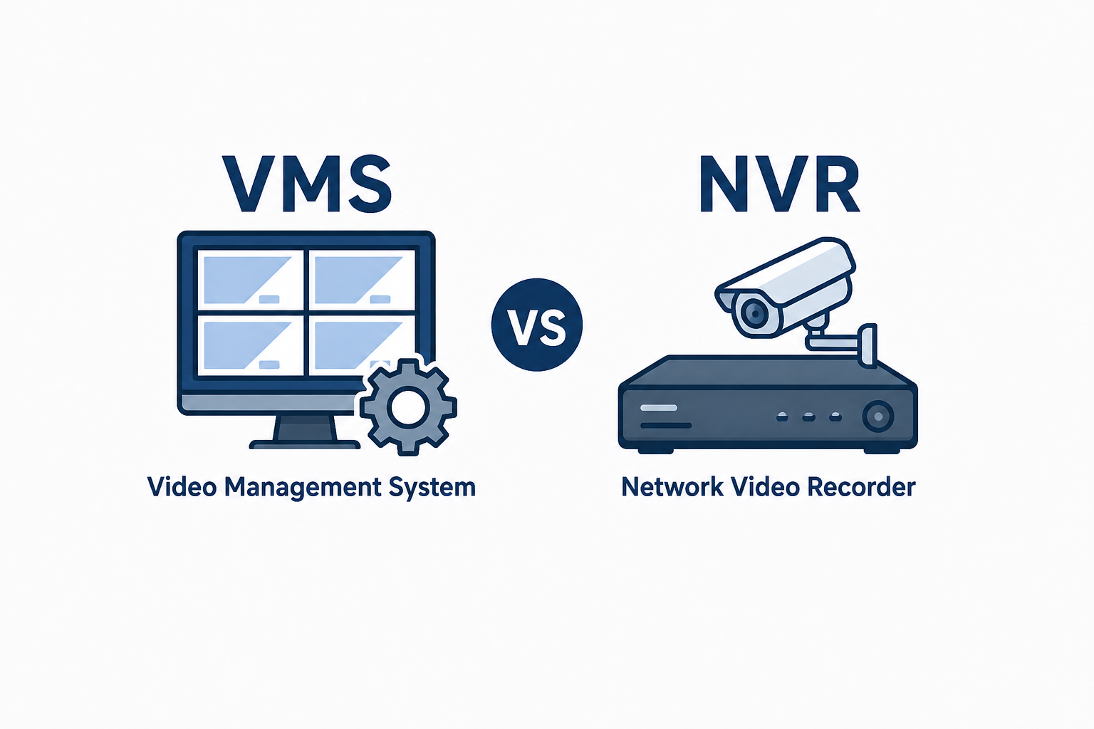 مقایسه کامل VMS و NVR؛ از ضبط تصویر تا مدیریت هوشمند امنیت